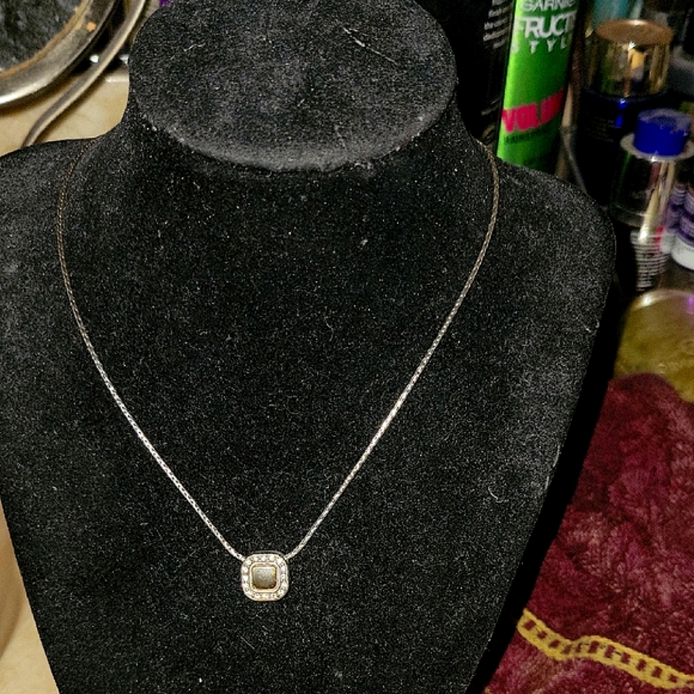 Brighton Silver Plated Necklace with Elegant Square Reversable Pendant $20 - Picture 10 of 12
